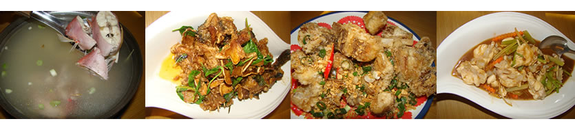 紅目鰱鮮魚湯、紅目鰱鮮魚湯、鹽酥馬鞭魚、曼波魚