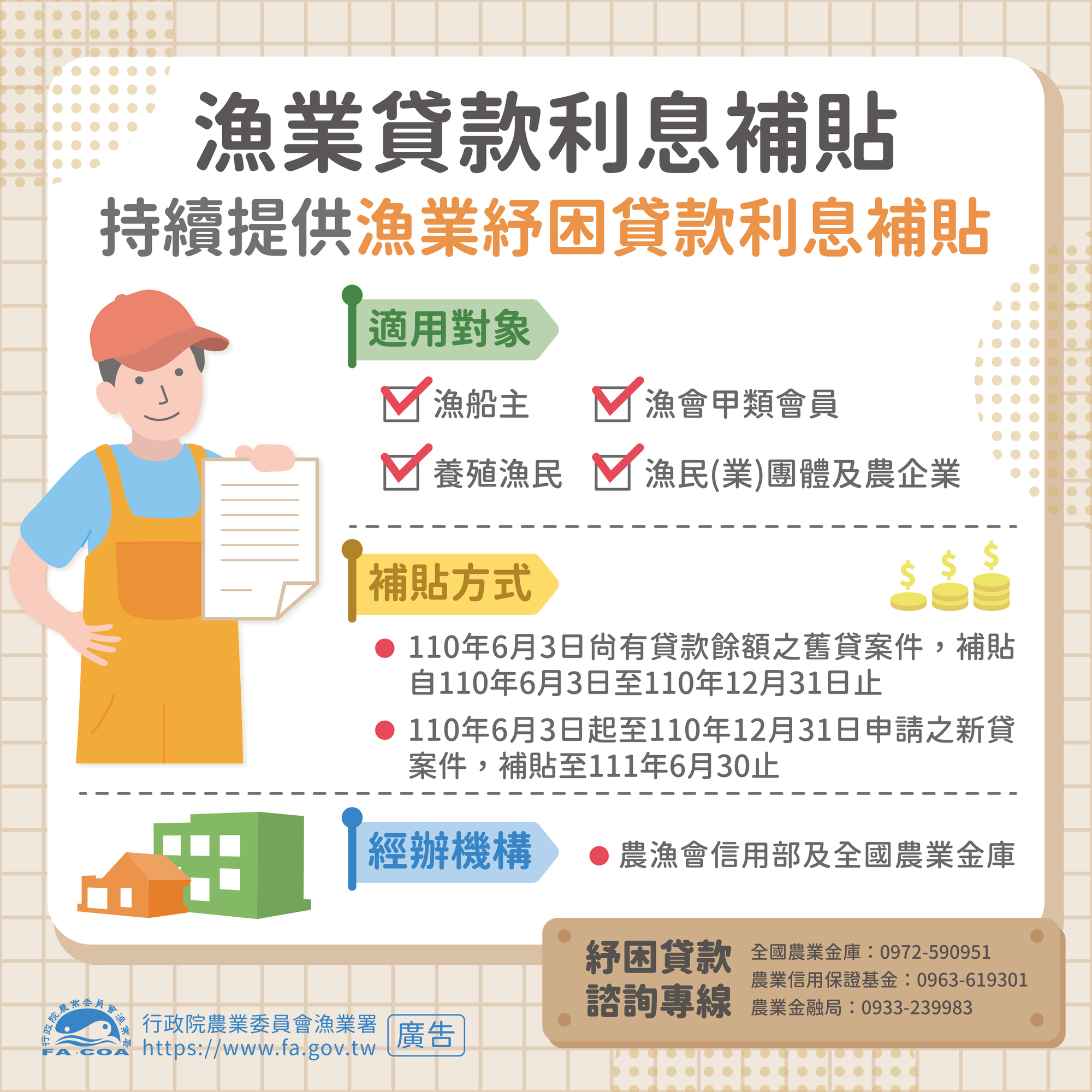 封底裡-漁業貸款利息補貼(諮詢專線)