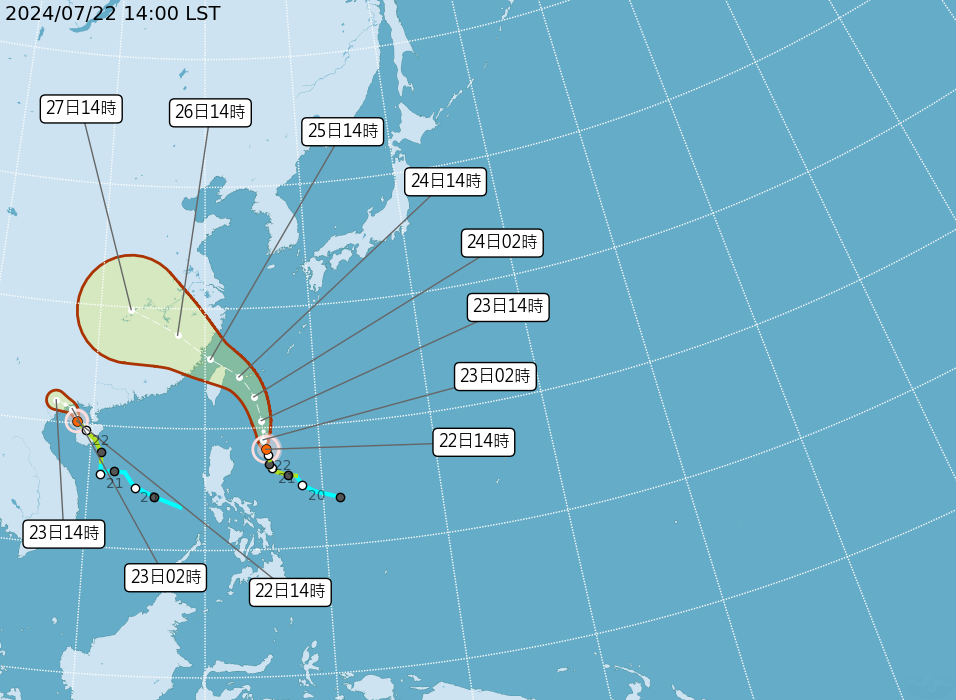 颱風路徑潛勢圖
